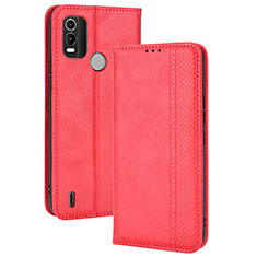 Leather Case Stands Flip Cover Holder BY4 for Nokia G11 Plus Red