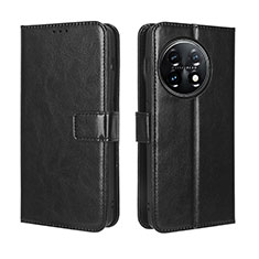 Leather Case Stands Flip Cover Holder BY4 for OnePlus 11R 5G Black