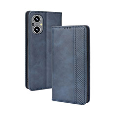 Leather Case Stands Flip Cover Holder BY4 for OnePlus Nord N20 5G Blue