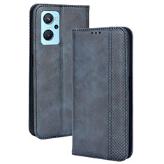Leather Case Stands Flip Cover Holder BY4 for Oppo K10 4G Blue