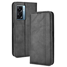 Leather Case Stands Flip Cover Holder BY4 for Oppo K10 5G India Black