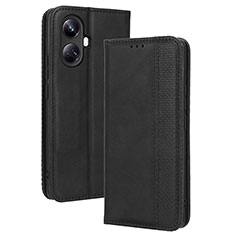 Leather Case Stands Flip Cover Holder BY4 for Realme 10 Pro+ Plus 5G Black