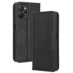 Leather Case Stands Flip Cover Holder BY4 for Realme 10T 5G Black