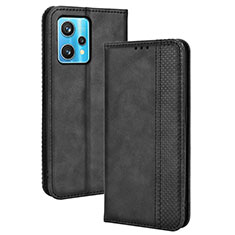 Leather Case Stands Flip Cover Holder BY4 for Realme 9 4G Black