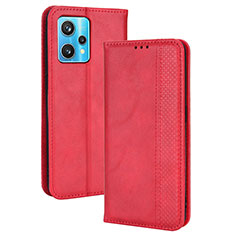 Leather Case Stands Flip Cover Holder BY4 for Realme 9 Pro 5G Red