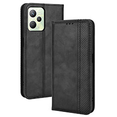 Leather Case Stands Flip Cover Holder BY4 for Realme C35 Black