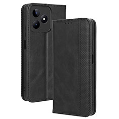 Leather Case Stands Flip Cover Holder BY4 for Realme C53 Black