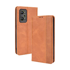 Leather Case Stands Flip Cover Holder BY4 for Realme GT Neo 3T 5G Brown