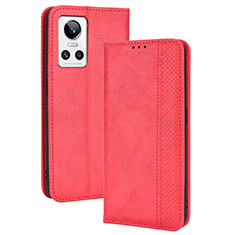 Leather Case Stands Flip Cover Holder BY4 for Realme GT Neo3 5G Red