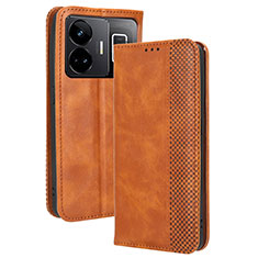 Leather Case Stands Flip Cover Holder BY4 for Realme GT Neo5 5G Brown