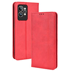 Leather Case Stands Flip Cover Holder BY4 for Realme GT2 Pro 5G Red