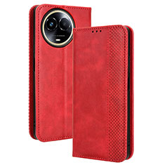 Leather Case Stands Flip Cover Holder BY4 for Realme V50 5G Red