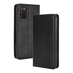 Leather Case Stands Flip Cover Holder BY4 for Samsung Galaxy A03s Black