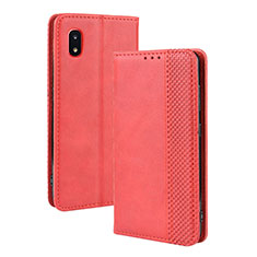 Leather Case Stands Flip Cover Holder BY4 for Samsung Galaxy A21 SC-42A Red