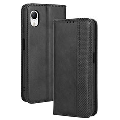 Leather Case Stands Flip Cover Holder BY4 for Samsung Galaxy A23 5G SC-56C Black