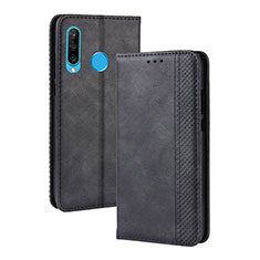 Leather Case Stands Flip Cover Holder BY4 for Samsung Galaxy A40s Black