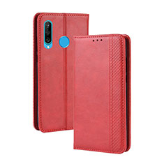 Leather Case Stands Flip Cover Holder BY4 for Samsung Galaxy A40s Red