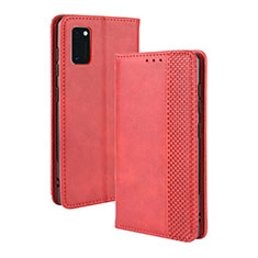 Leather Case Stands Flip Cover Holder BY4 for Samsung Galaxy A41 Red