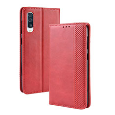 Leather Case Stands Flip Cover Holder BY4 for Samsung Galaxy A50 Red