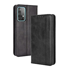 Leather Case Stands Flip Cover Holder BY4 for Samsung Galaxy A72 4G Black
