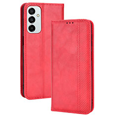 Leather Case Stands Flip Cover Holder BY4 for Samsung Galaxy F23 5G Red