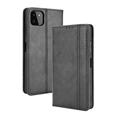Leather Case Stands Flip Cover Holder BY4 for Samsung Galaxy F42 5G Black