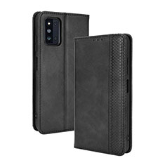 Leather Case Stands Flip Cover Holder BY4 for Samsung Galaxy F52 5G Black