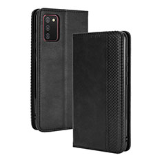 Leather Case Stands Flip Cover Holder BY4 for Samsung Galaxy M02s Black