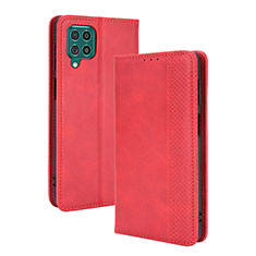 Leather Case Stands Flip Cover Holder BY4 for Samsung Galaxy M62 4G Red