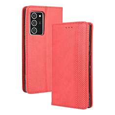 Leather Case Stands Flip Cover Holder BY4 for Samsung Galaxy Note 20 5G Red