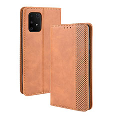Leather Case Stands Flip Cover Holder BY4 for Samsung Galaxy S10 Lite Brown