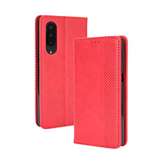 Leather Case Stands Flip Cover Holder BY4 for Sharp Aquos Zero5G basic Red