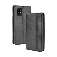Leather Case Stands Flip Cover Holder BY4 for Sharp Aquos Zero6 Black