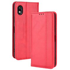 Leather Case Stands Flip Cover Holder BY4 for Sony Xperia Ace III SO-53C Red