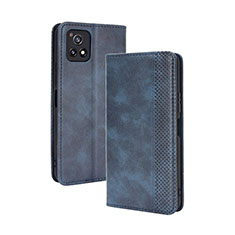 Leather Case Stands Flip Cover Holder BY4 for Vivo iQOO U3 5G Blue