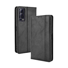 Leather Case Stands Flip Cover Holder BY4 for Vivo iQOO Z3 5G Black