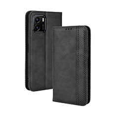 Leather Case Stands Flip Cover Holder BY4 for Vivo Y01A Black