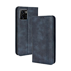 Leather Case Stands Flip Cover Holder BY4 for Vivo Y01A Blue