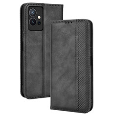 Leather Case Stands Flip Cover Holder BY4 for Vivo Y30 5G Black