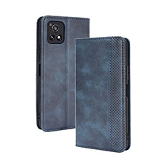 Leather Case Stands Flip Cover Holder BY4 for Vivo Y31s 5G Blue