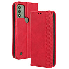 Leather Case Stands Flip Cover Holder BY4 for Wiko Voix Red