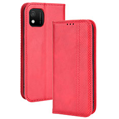 Leather Case Stands Flip Cover Holder BY4 for Wiko Y52 Red