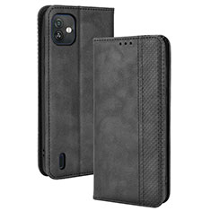 Leather Case Stands Flip Cover Holder BY4 for Wiko Y82 Black