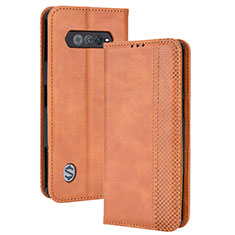 Leather Case Stands Flip Cover Holder BY4 for Xiaomi Black Shark 4S Pro 5G Brown