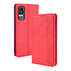 Leather Case Stands Flip Cover Holder BY4 for Xiaomi Civi 1S 5G Red