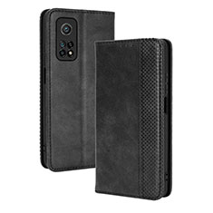 Leather Case Stands Flip Cover Holder BY4 for Xiaomi Mi 10T 5G Black
