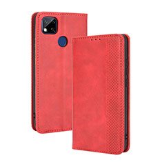 Leather Case Stands Flip Cover Holder BY4 for Xiaomi POCO C31 Red