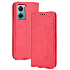 Leather Case Stands Flip Cover Holder BY4 for Xiaomi Redmi 10 5G Red