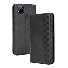 Leather Case Stands Flip Cover Holder BY4 for Xiaomi Redmi 9 India Black