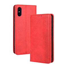 Leather Case Stands Flip Cover Holder BY4 for Xiaomi Redmi 9i Red